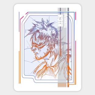 Sketch boy anime cyberpunk Magnet